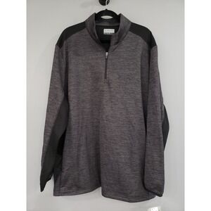 NEW PGA Tour Quarter Zip Long Sleeve Gray Black Pullover MENS SIZE 2XL XXL